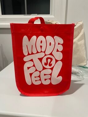 lululemon athletica Red Tote Bag with White Graphic
